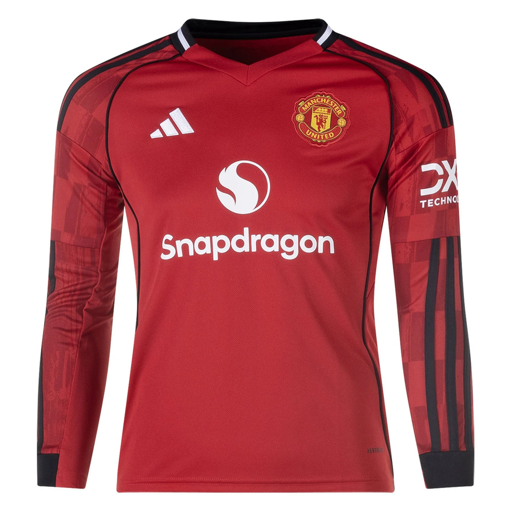 Replica adidas Manchester United Long Sleeve Home Jersey 25/26