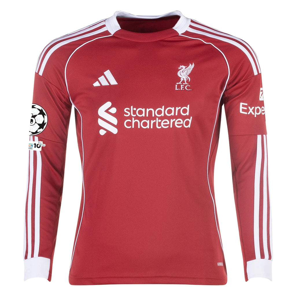 Replica adidas Liverpool Long Sleeve Home Jersey 25/26 UCL