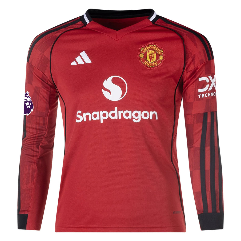 Replica adidas B. Fernandes Manchester United Long Sleeve Home Jersey 25/26