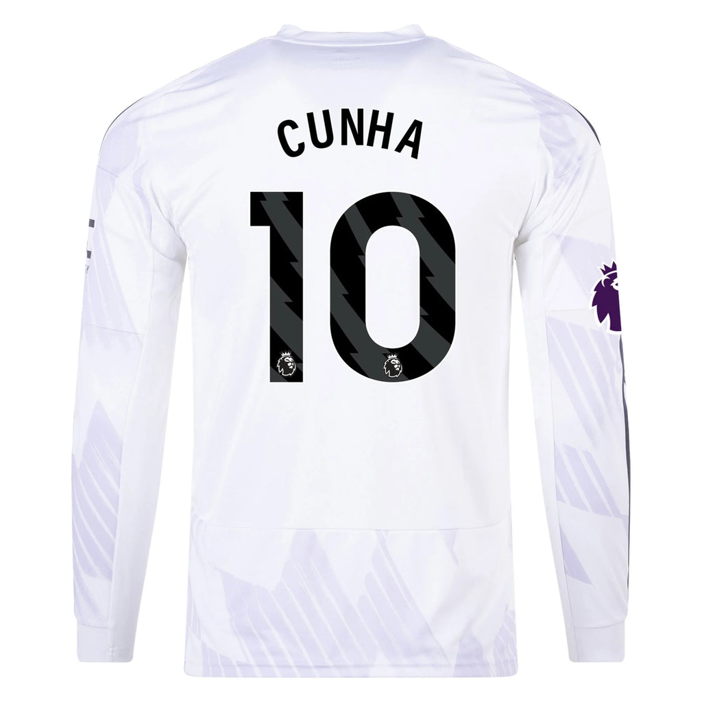 Replica adidas Cunha Manchester United Long Sleeve Away Jersey 25/26