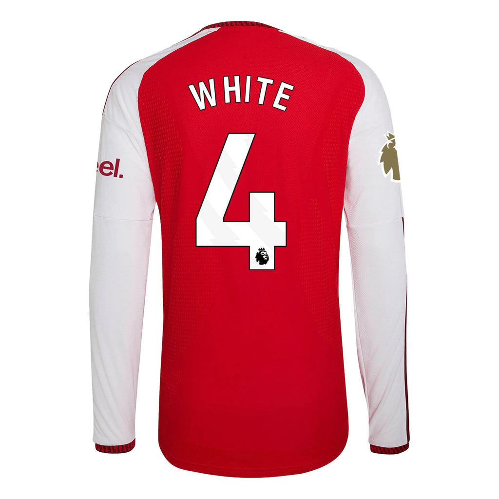Authentic adidas White Arsenal Long Sleeve Home Jersey 26/27