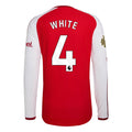 Authentic adidas White Arsenal Long Sleeve Home Jersey 26/27