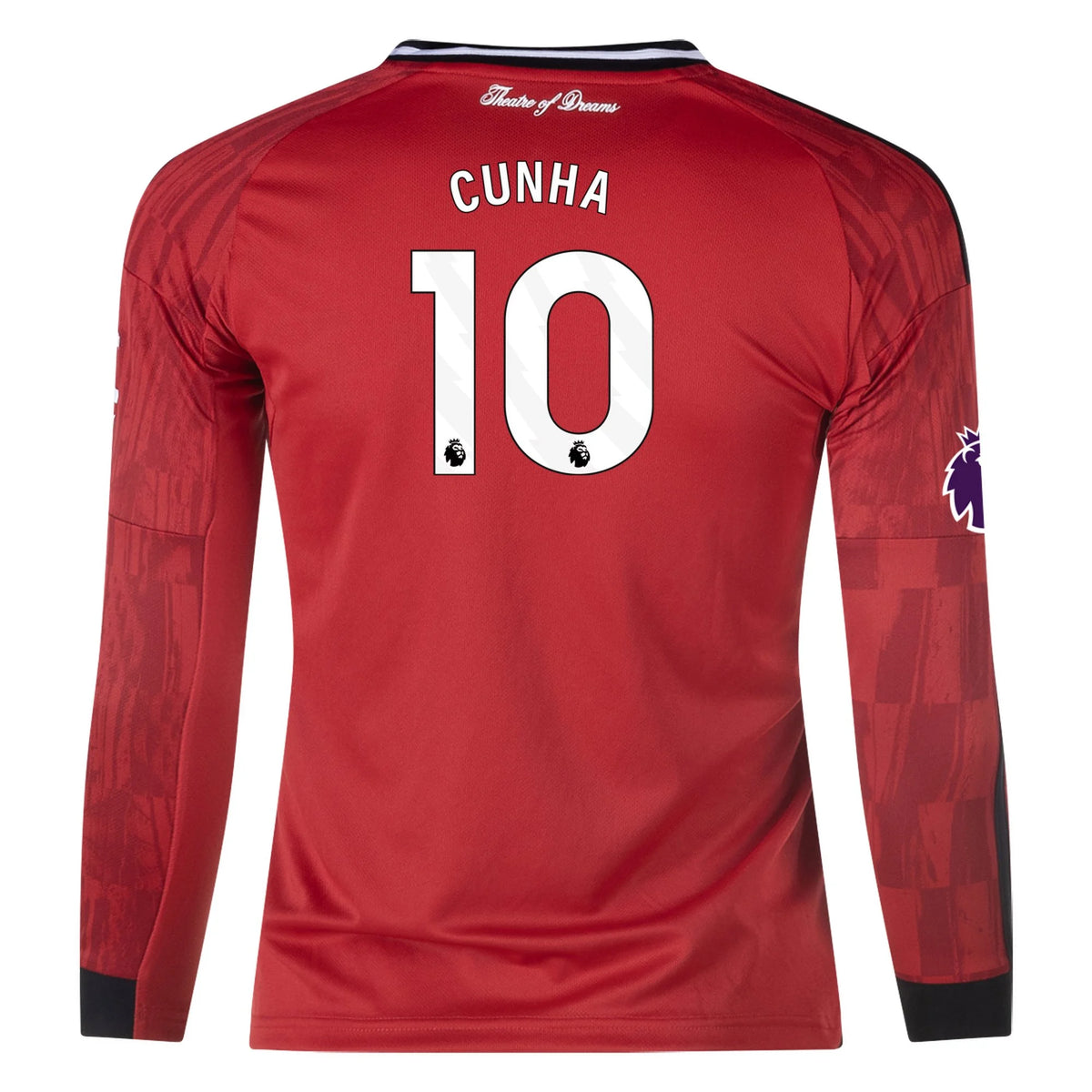 Replica adidas Cunha Manchester United Long Sleeve Home Jersey 25/26
