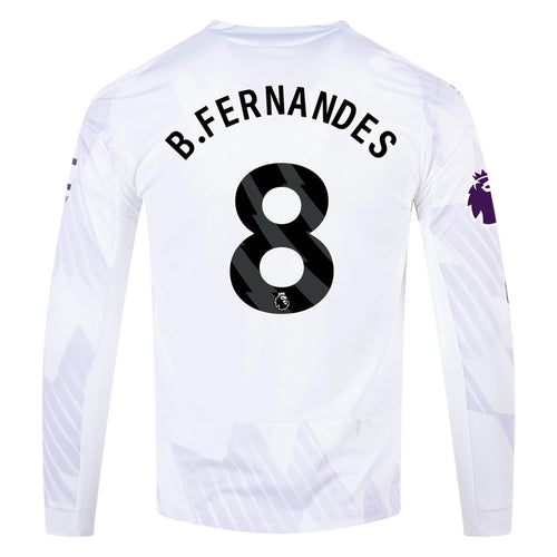 Authentic adidas B. Fernandes Manchester United Long Sleeve Away Jersey 25/26