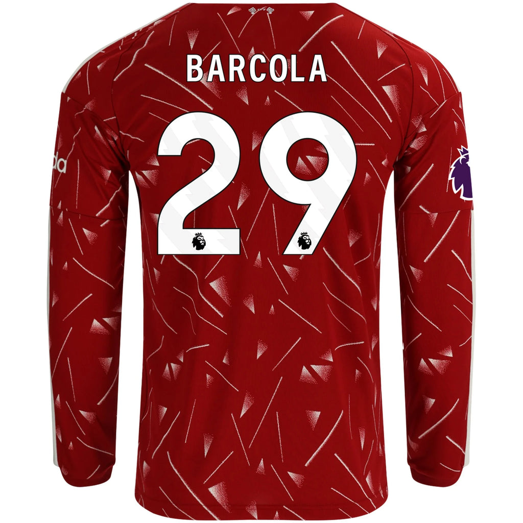 Replica adidas Barcola Liverpool Long Sleeve Home Jersey 26/27