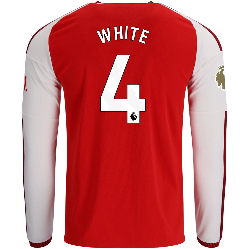Replica adidas White Arsenal Long Sleeve Home Jersey 26/27