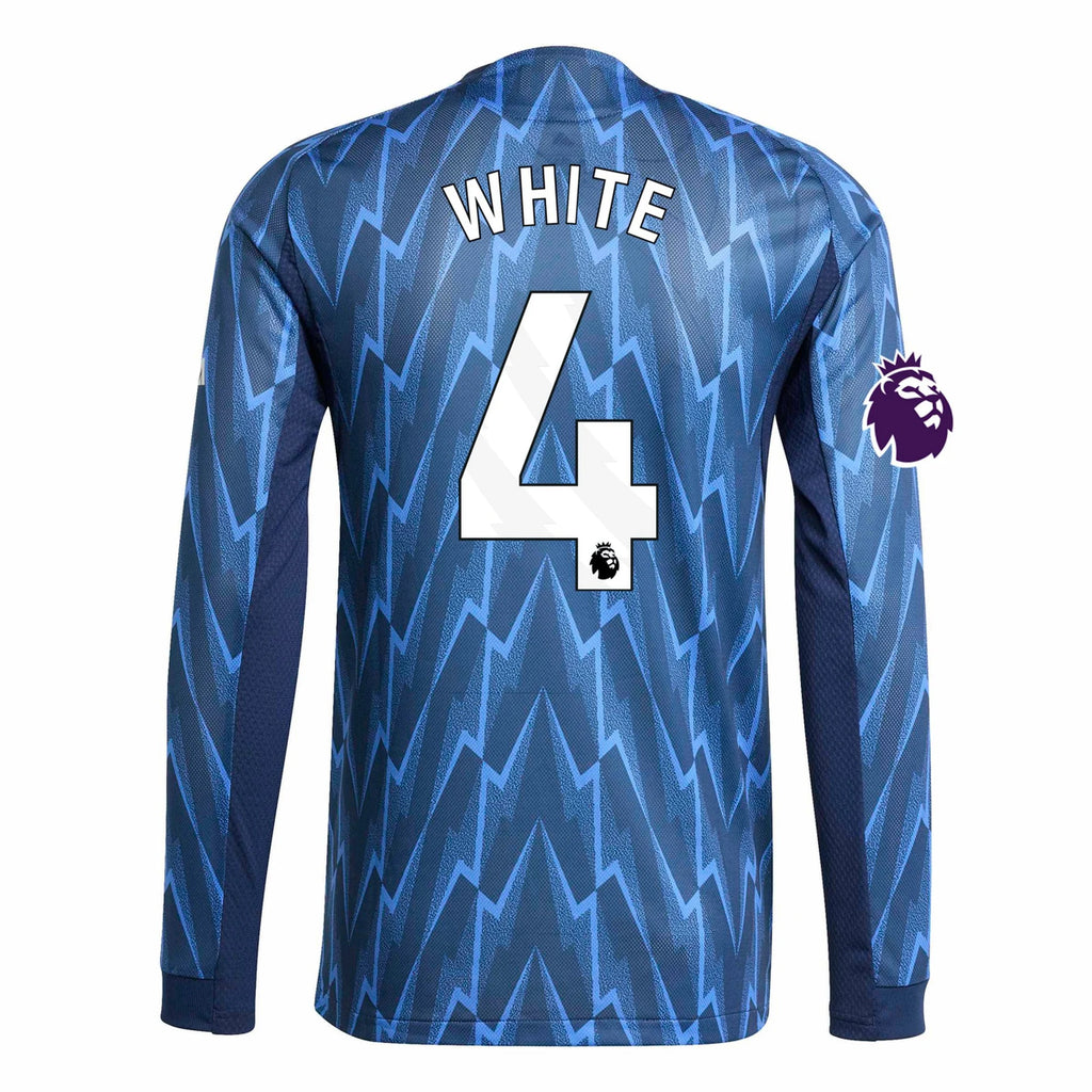 Authentic adidas White Arsenal Long Sleeve Away Jersey 25/26