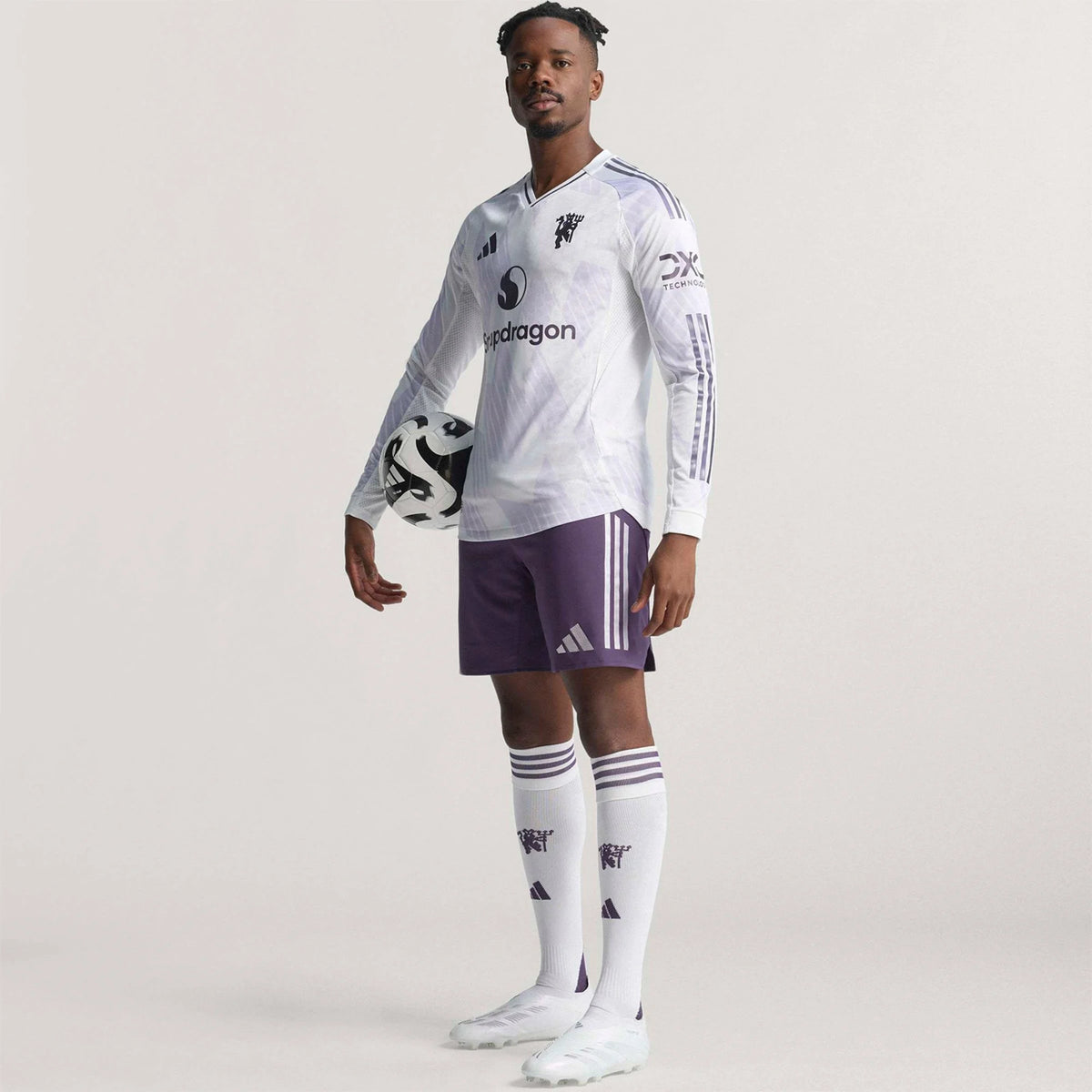 Authentic adidas Manchester United Long Sleeve Away Jersey 25/26