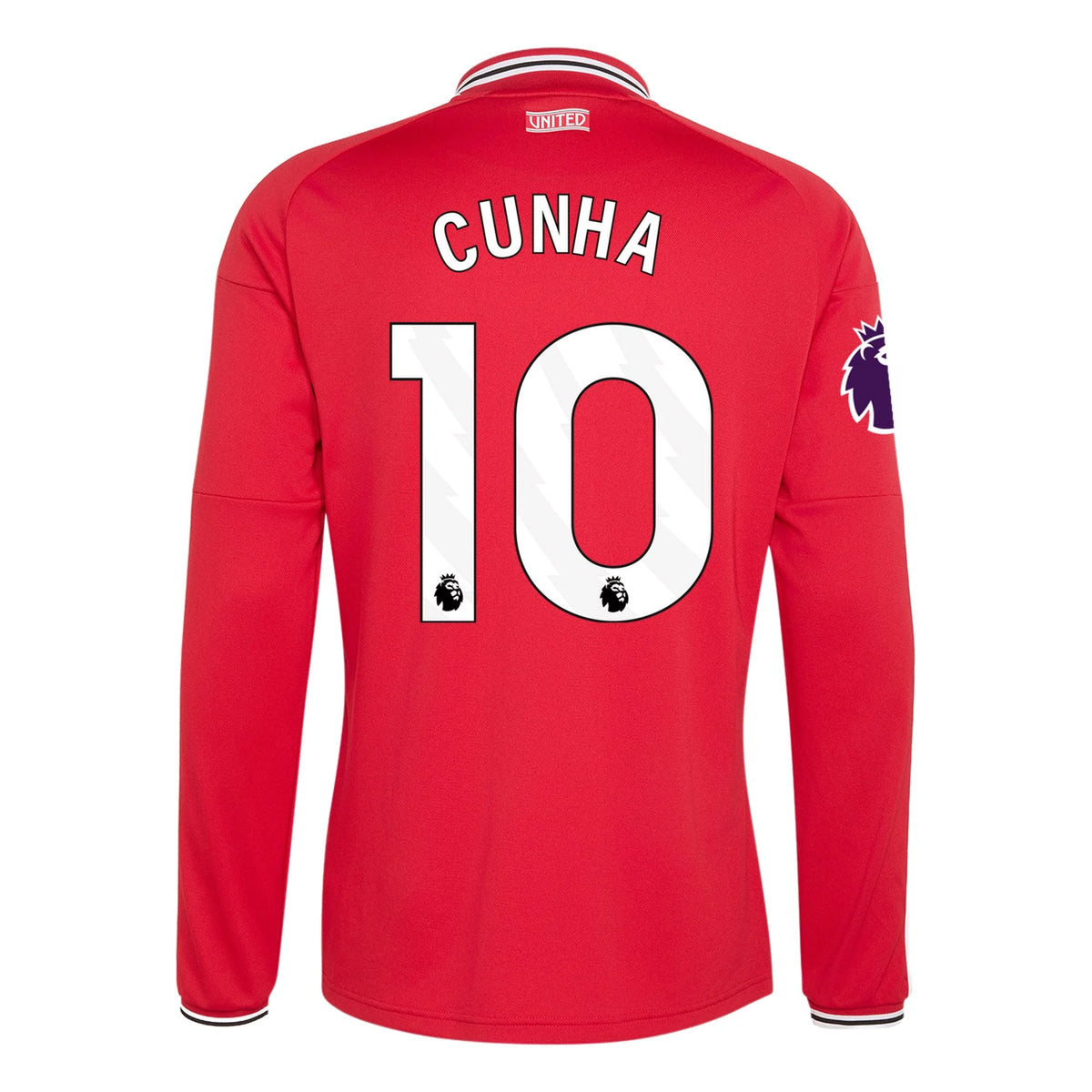Authentic adidas Cunha Manchester United Long Sleeve Home Jersey 26/27