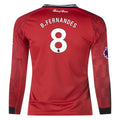 Replica adidas B. Fernandes Manchester United Long Sleeve Home Jersey 25/26